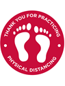 Picture of Physical Distancing Circle Floor Decal - Red