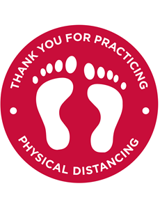 Picture of Physical Distancing Circle Floor Decal - Red